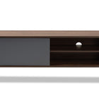 Baxton Studio Mallory Modern and Contemporary Two-Tone Walnut Brown and Grey Finished Wood TV Stand