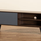 Baxton Studio Mallory Modern and Contemporary Two-Tone Walnut Brown and Grey Finished Wood TV Stand