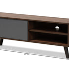 Baxton Studio Mallory Modern and Contemporary Two-Tone Walnut Brown and Grey Finished Wood TV Stand