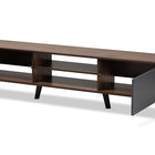 Baxton Studio Clapton Modern and Contemporary Multi-Tone Grey and Walnut Brown Finished Wood TV Stand