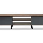 Baxton Studio Clapton Modern and Contemporary Multi-Tone Grey and Walnut Brown Finished Wood TV Stand