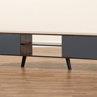 Baxton Studio Clapton Modern and Contemporary Multi-Tone Grey and Walnut Brown Finished Wood TV Stand
