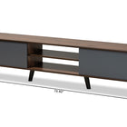 Baxton Studio Clapton Modern and Contemporary Multi-Tone Grey and Walnut Brown Finished Wood TV Stand