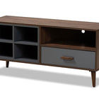 Baxton Studio Garrick Modern and Contemporary Two-Tone Grey and Walnut Brown Finished Wood 1-Drawer TV Stand