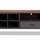 Baxton Studio Garrick Modern and Contemporary Two-Tone Grey and Walnut Brown Finished Wood 1-Drawer TV Stand