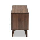 Baxton Studio Garrick Modern and Contemporary Two-Tone Grey and Walnut Brown Finished Wood 1-Drawer TV Stand