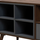 Baxton Studio Garrick Modern and Contemporary Two-Tone Grey and Walnut Brown Finished Wood 1-Drawer TV Stand