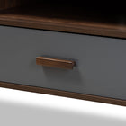 Baxton Studio Garrick Modern and Contemporary Two-Tone Grey and Walnut Brown Finished Wood 1-Drawer TV Stand