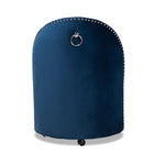 Baxton Studio Bethel Glam and Luxe Navy Blue Velvet Fabric Upholstered Rolling Accent Chair