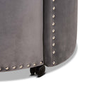 Baxton Studio Bethel Glam and Luxe Grey Velvet Fabric Upholstered Rolling Accent Chair