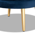Baxton Studio Baptiste Glam and Luxe Navy Blue Velvet Fabric Upholstered and Gold Finished Wood Accent Chair