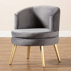 Baxton Studio Baptiste Glam and Luxe Grey Velvet Fabric Upholstered and Gold Finished Wood Accent Chair