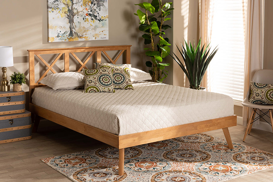 Baxton Studio Galvin Modern and Contemporary Brown Finished Wood Full Size Platform Bed