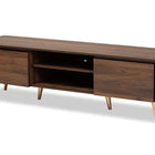 Baxton Studio Landen Mid-Century Modern Walnut Brown and Gold Finished Wood TV Stand