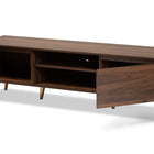 Baxton Studio Landen Mid-Century Modern Walnut Brown and Gold Finished Wood TV Stand