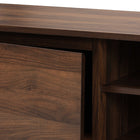 Baxton Studio Landen Mid-Century Modern Walnut Brown and Gold Finished Wood TV Stand