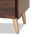 Baxton Studio Landen Mid-Century Modern Walnut Brown and Gold Finished Wood TV Stand