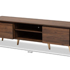 Baxton Studio Landen Mid-Century Modern Walnut Brown and Gold Finished Wood TV Stand