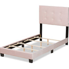 Baxton Studio Caprice Modern and Contemporary Glam Light Pink Velvet Fabric Upholstered Twin Size Panel Bed