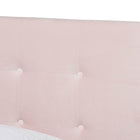 Baxton Studio Caprice Modern and Contemporary Glam Light Pink Velvet Fabric Upholstered Twin Size Panel Bed