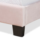 Baxton Studio Caprice Modern and Contemporary Glam Light Pink Velvet Fabric Upholstered Twin Size Panel Bed