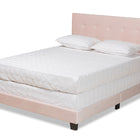 Baxton Studio Caprice Modern and Contemporary Glam Light Pink Velvet Fabric Upholstered Queen Size Panel Bed