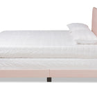 Baxton Studio Caprice Modern and Contemporary Glam Light Pink Velvet Fabric Upholstered Queen Size Panel Bed
