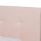Baxton Studio Caprice Modern and Contemporary Glam Light Pink Velvet Fabric Upholstered Queen Size Panel Bed