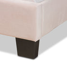 Baxton Studio Caprice Modern and Contemporary Glam Light Pink Velvet Fabric Upholstered Queen Size Panel Bed