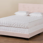 Baxton Studio Caprice Modern and Contemporary Glam Light Pink Velvet Fabric Upholstered Queen Size Panel Bed