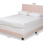 Baxton Studio Caprice Modern and Contemporary Glam Light Pink Velvet Fabric Upholstered Queen Size Panel Bed