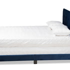Baxton Studio Caprice Modern and Contemporary Glam Navy Blue Velvet Fabric Upholstered Queen Size Panel Bed