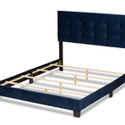 Baxton Studio Caprice Modern and Contemporary Glam Navy Blue Velvet Fabric Upholstered Queen Size Panel Bed