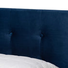 Baxton Studio Caprice Modern and Contemporary Glam Navy Blue Velvet Fabric Upholstered Queen Size Panel Bed