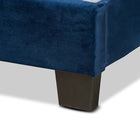 Baxton Studio Caprice Modern and Contemporary Glam Navy Blue Velvet Fabric Upholstered Queen Size Panel Bed