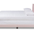 Baxton Studio Benjen Modern and Contemporary Glam Light Pink Velvet Fabric Upholstered Queen Size Panel Bed