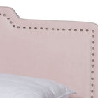 Baxton Studio Benjen Modern and Contemporary Glam Light Pink Velvet Fabric Upholstered Queen Size Panel Bed