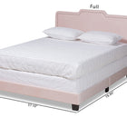 Baxton Studio Benjen Modern and Contemporary Glam Light Pink Velvet Fabric Upholstered Queen Size Panel Bed