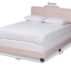 Baxton Studio Benjen Modern and Contemporary Glam Light Pink Velvet Fabric Upholstered Queen Size Panel Bed