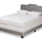 Baxton Studio Benjen Modern and Contemporary Glam Grey Velvet Fabric Upholstered Queen Size Panel Bed