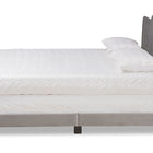 Baxton Studio Benjen Modern and Contemporary Glam Grey Velvet Fabric Upholstered Queen Size Panel Bed