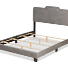 Baxton Studio Benjen Modern and Contemporary Glam Grey Velvet Fabric Upholstered Queen Size Panel Bed