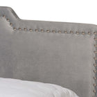 Baxton Studio Benjen Modern and Contemporary Glam Grey Velvet Fabric Upholstered Queen Size Panel Bed
