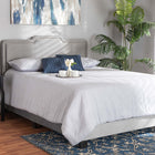 Baxton Studio Benjen Modern and Contemporary Glam Grey Velvet Fabric Upholstered Queen Size Panel Bed