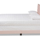 Baxton Studio Tamira Modern and Contemporary Glam Light Pink Velvet Fabric Upholstered Full Size Panel Bed
