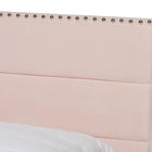 Baxton Studio Tamira Modern and Contemporary Glam Light Pink Velvet Fabric Upholstered Full Size Panel Bed
