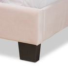 Baxton Studio Tamira Modern and Contemporary Glam Light Pink Velvet Fabric Upholstered Full Size Panel Bed