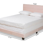 Baxton Studio Tamira Modern and Contemporary Glam Light Pink Velvet Fabric Upholstered Full Size Panel Bed