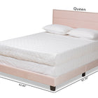 Baxton Studio Tamira Modern and Contemporary Glam Light Pink Velvet Fabric Upholstered Full Size Panel Bed