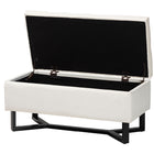 Baxton Studio Esther Modern and Contemporary Beige Velvet Fabric Upholstered and Dark Brown Finished Wood Storage Ottoman